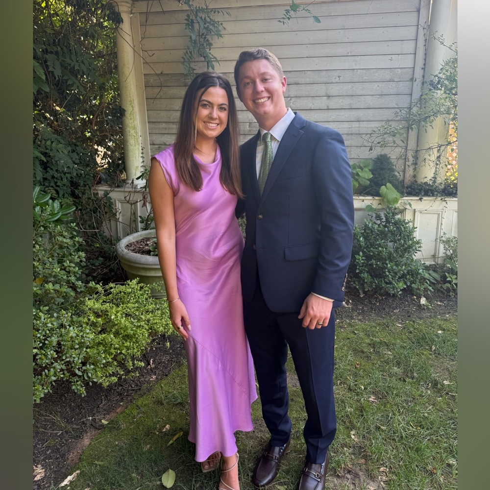 Elegant Purple Silky Dress